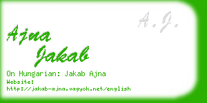 ajna jakab business card